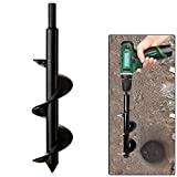 Jardín Excavadora de Taladro, Cultivador de Suelo Broca, Caña del Hex Inoxidable, Taladro sembradoras para ahoyadora Profundamente, Herramientas para Flor Plantando árboles Arbustos (Diá:8cm L:30 cm)