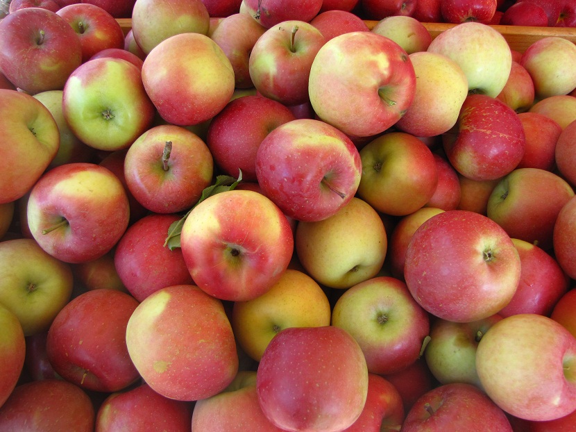 pequenas manzanas rojas encima de una mesa