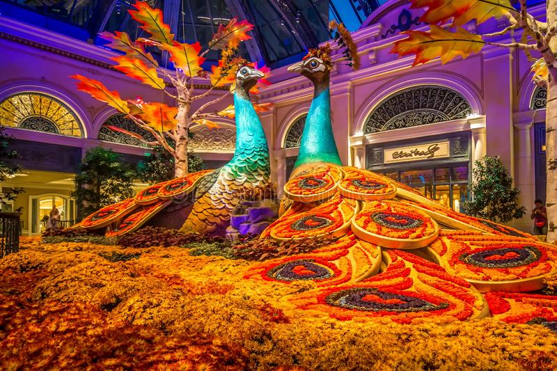 Montaje floral de otono en el invernadero del hotel Bellagio de Las Vegas