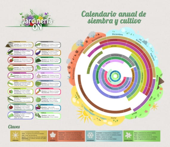 Infografia Calendario de cultivos anual