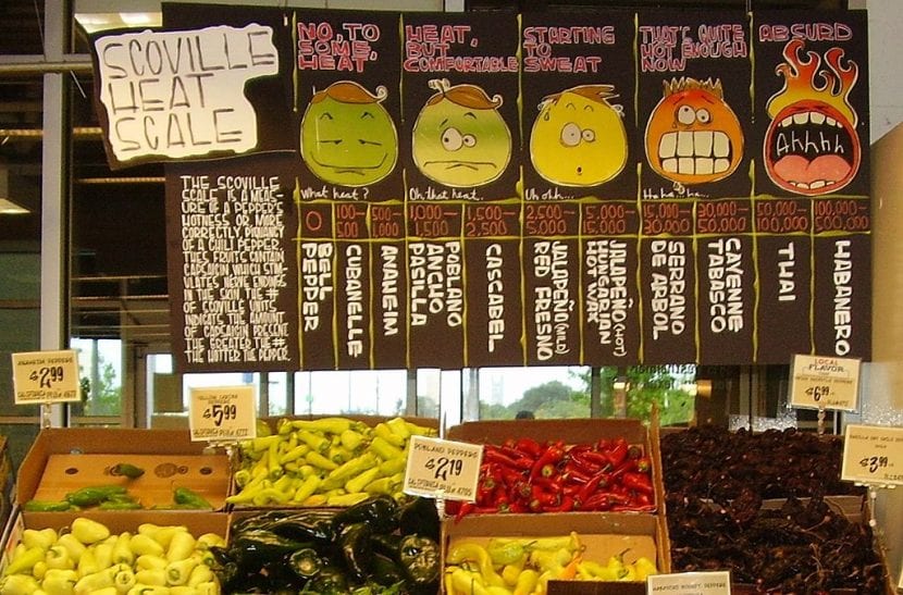 Chiles en un supermercado