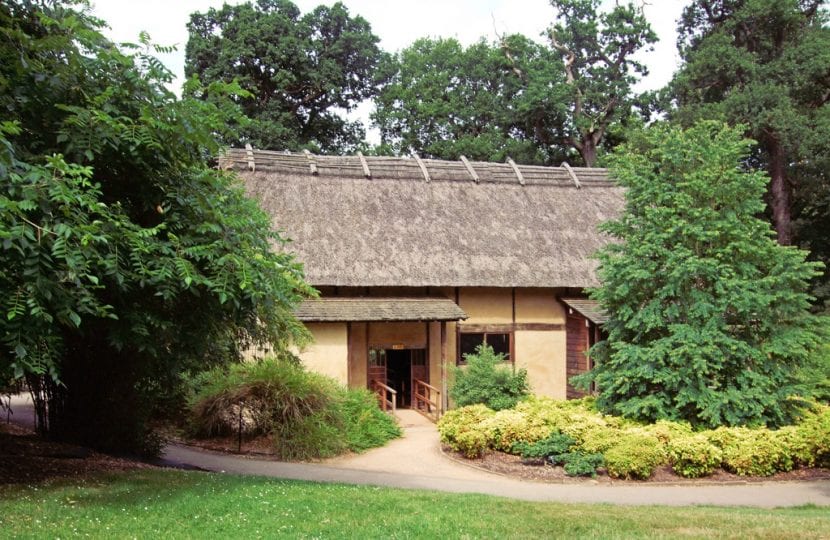 Vista de minka, la casa japonesa