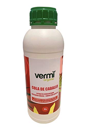 VERMIORGANIC Fungicida Bioestimulante Cola de Caballo Ecológico, 1L. Preventivo y curativo de Las Enfermedades fúngicas.