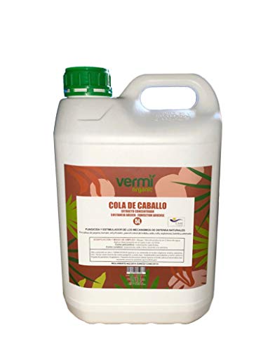 VERMIORGANIC Fungicida Bioestimulante Cola de Caballo Ecológico, 5L. Preventivo y curativo de Las Enfermedades fúngicas.