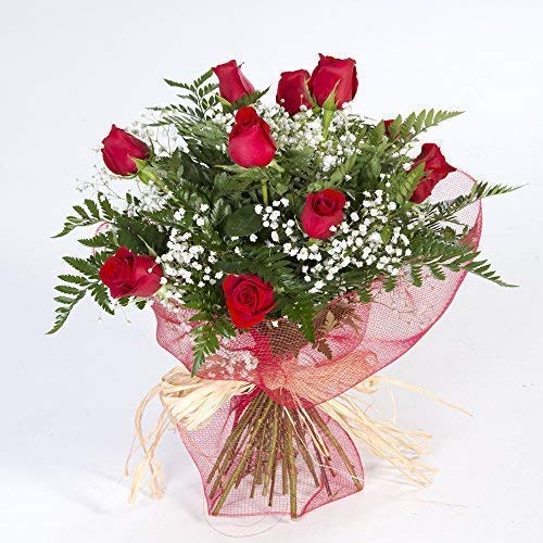 Regalaunaflor-Ramo de 12 rosas rojas-FLORES NATURALES-ENTREGA DELUNES A SABADO EN 24 HORAS-San Valentin-Flores frescas