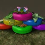 Neumáticos con flores