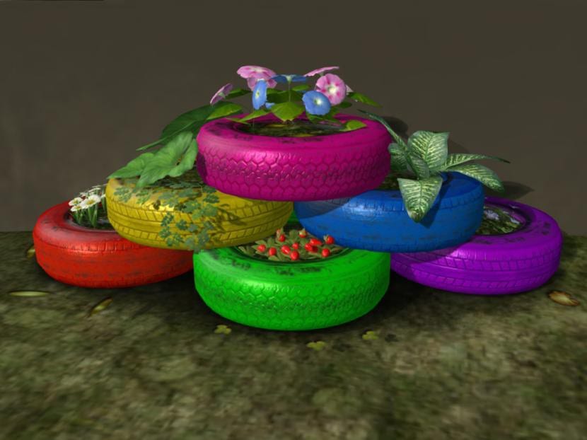 Neumáticos con flores