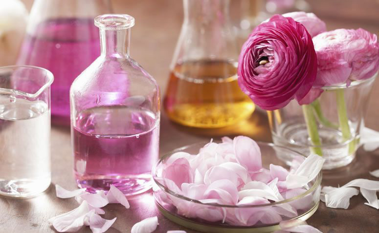 cosméticos a base de flores